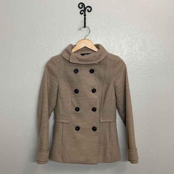 H&M Pea Coat, size 4, Tan - Picture 1 of 16